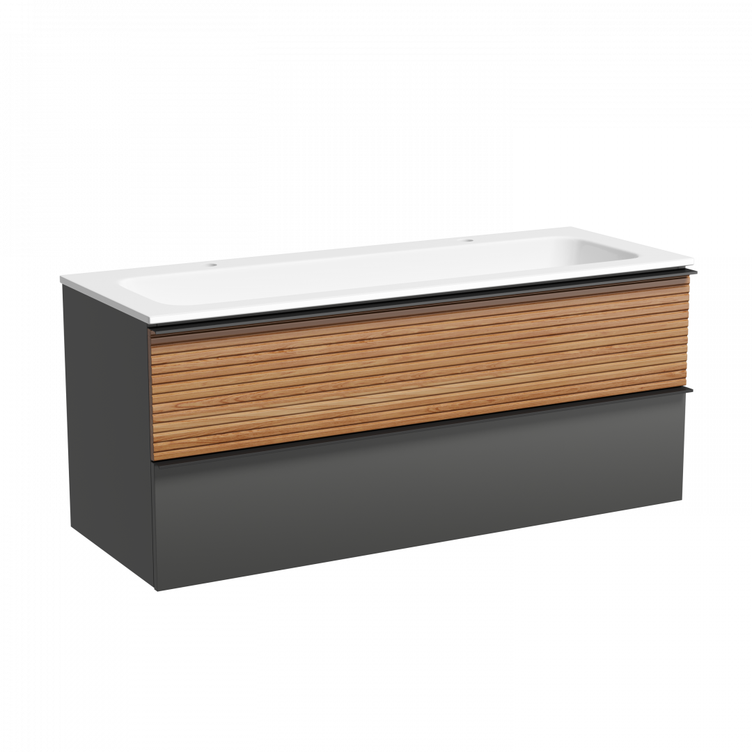 Тумба под раковину Sancos Дельта (Delta) DL120GR 120x45x50 дуб красный/графит