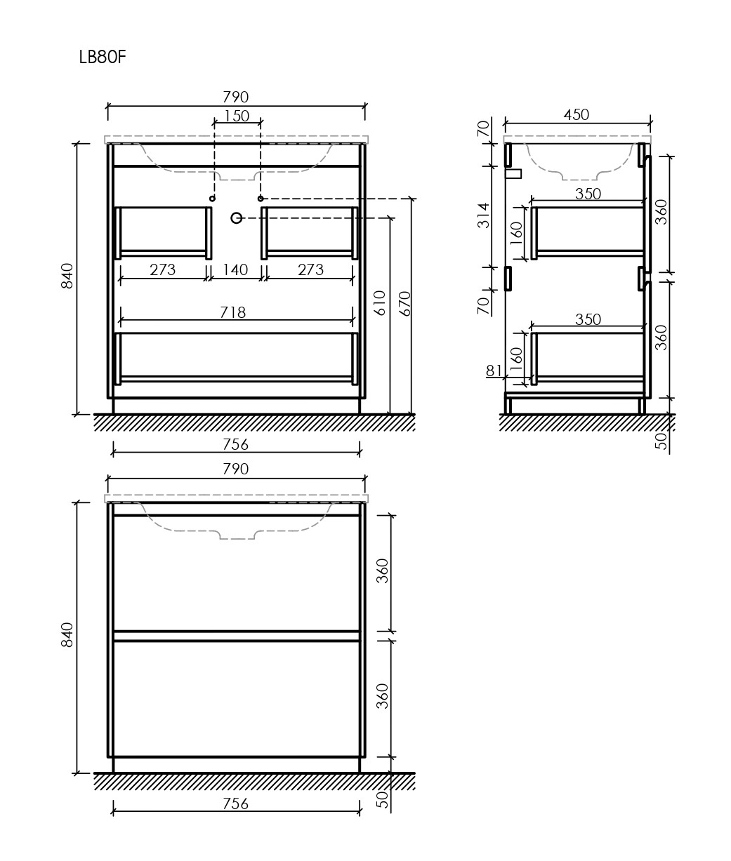 Тумба под раковину Sancos Либра напольная (Libra Floor) LB80FECH 80x45x85 дуб чарльстон - фото 6