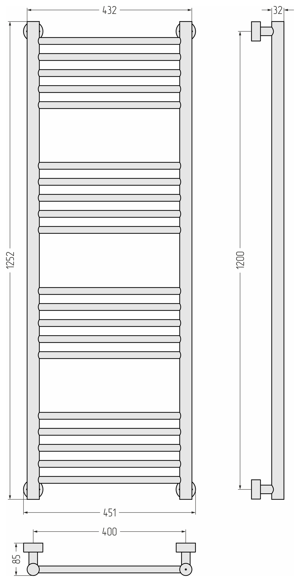 Водяные полотенцесушители Сунержа DESIGN ДР Богема PRO 1200х400 (Золотой шёлк)