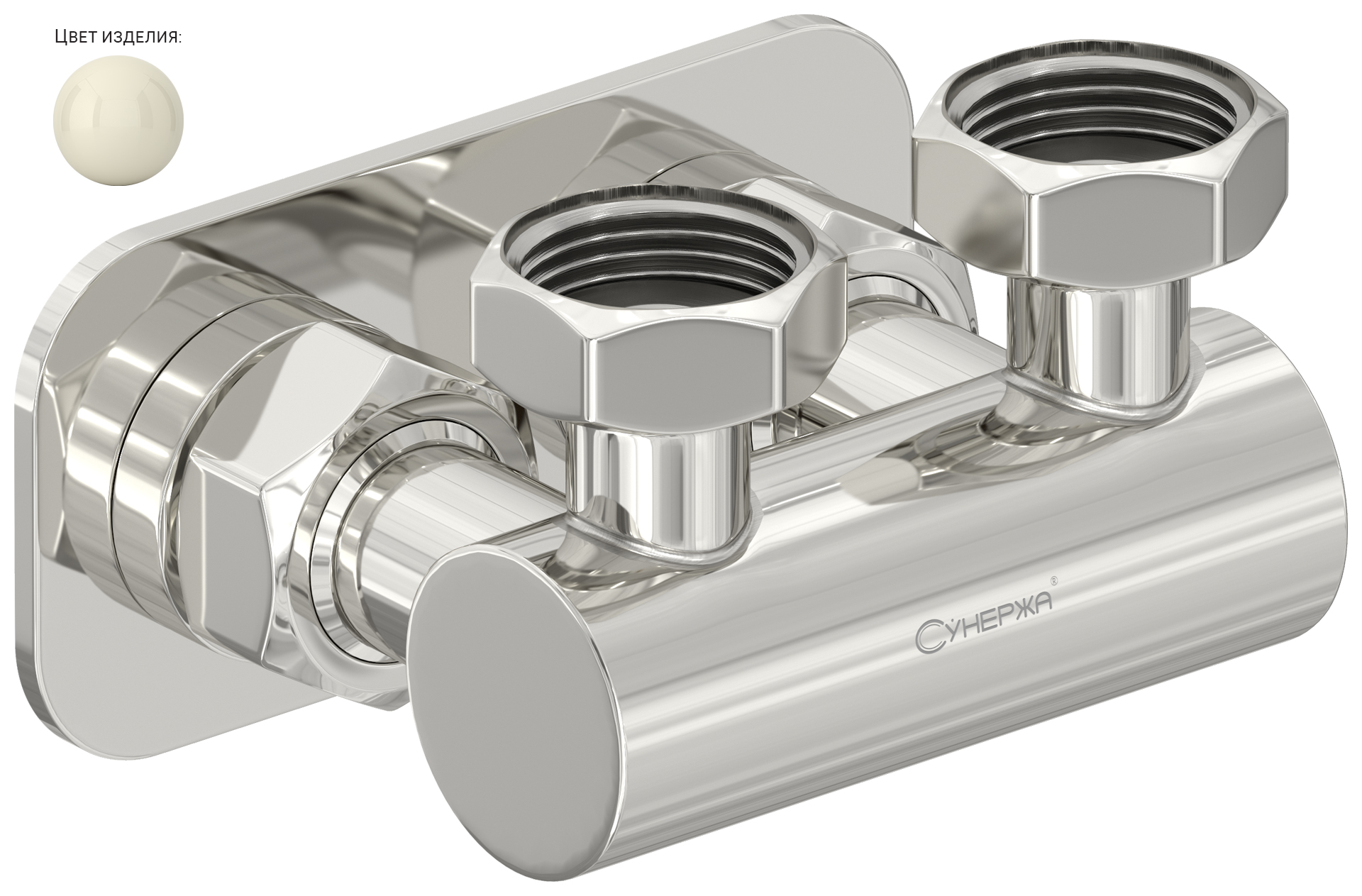 Комплектующие Сунержа DESIGN Модуль 2х3/4" угловой EU50 (RAL 9001 Кремово-белый)