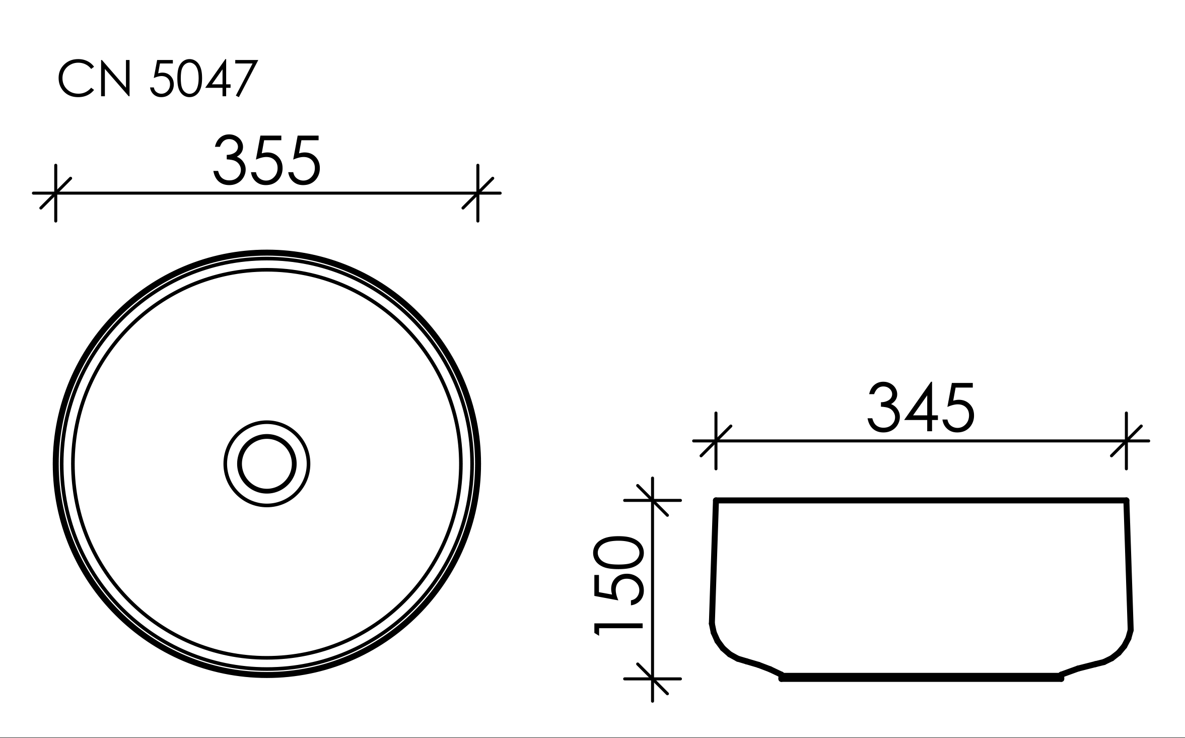 Умывальник чаша накладная круглая Element 355x355x150мм - фото 13