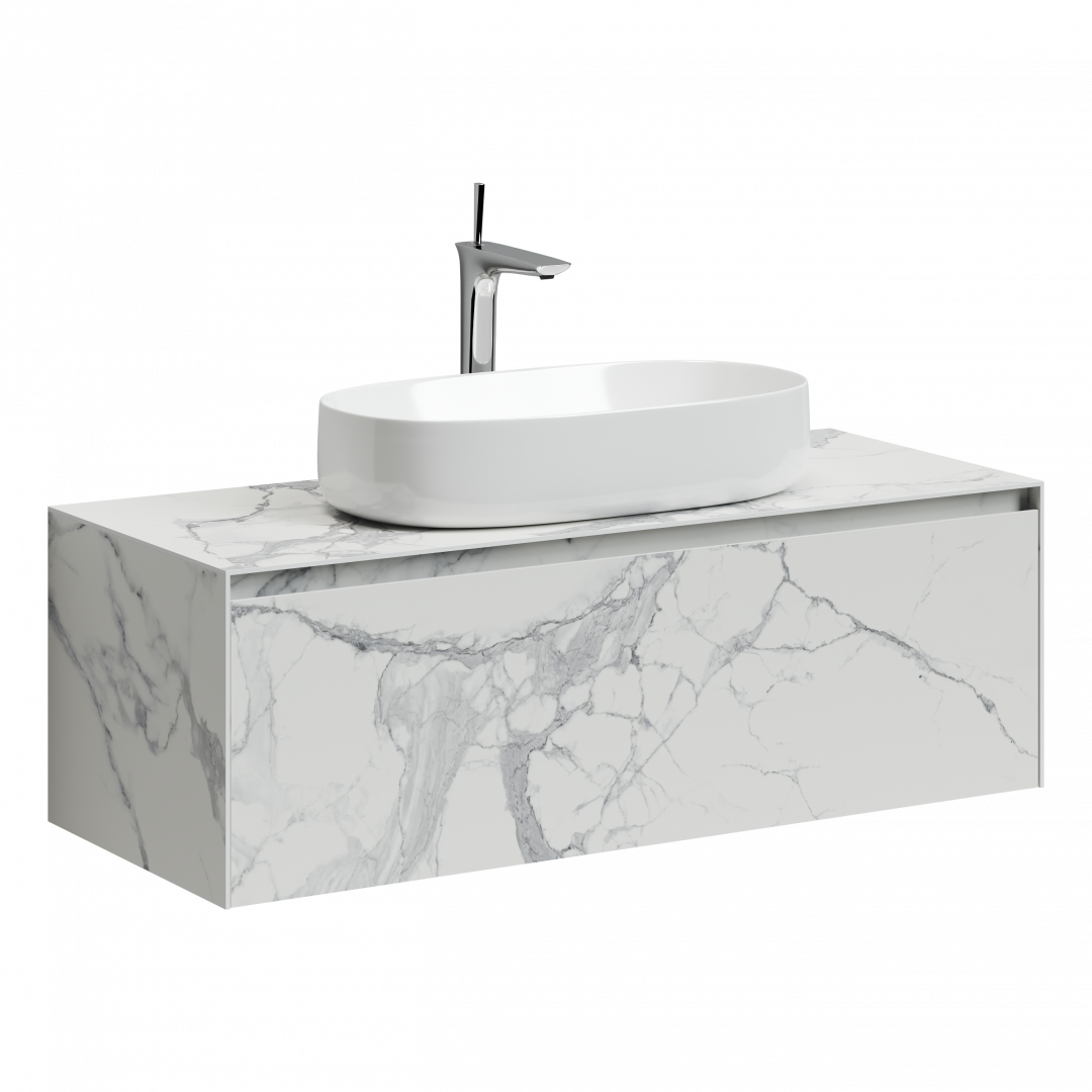 Тумба под раковину Sancos Мрамор (Stone) ST120SV 120x50x40 белый