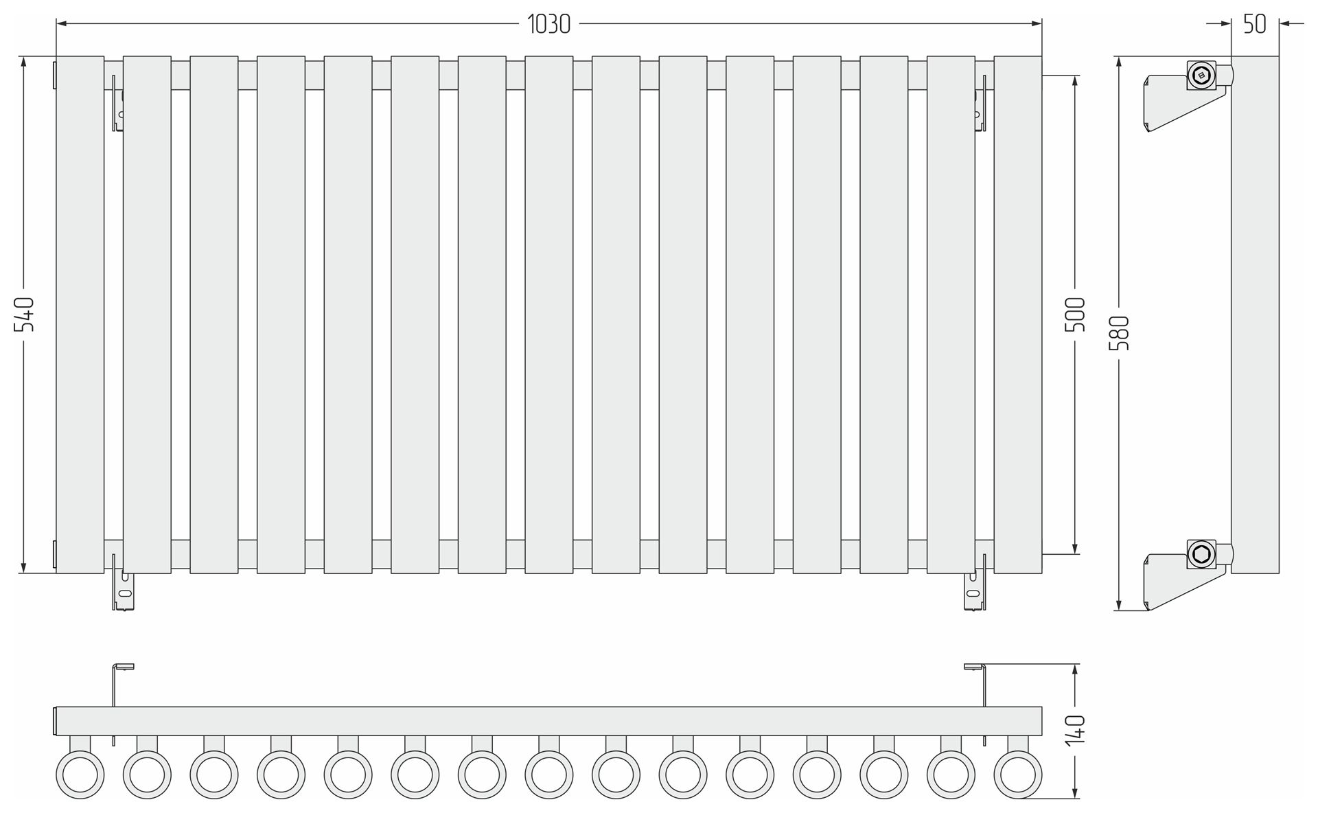 Радиаторы Сунержа DESIGN ДР КУМИР-0 н/ж  500х1030 / 15 сек (Тёмный титан муар) - фото 5