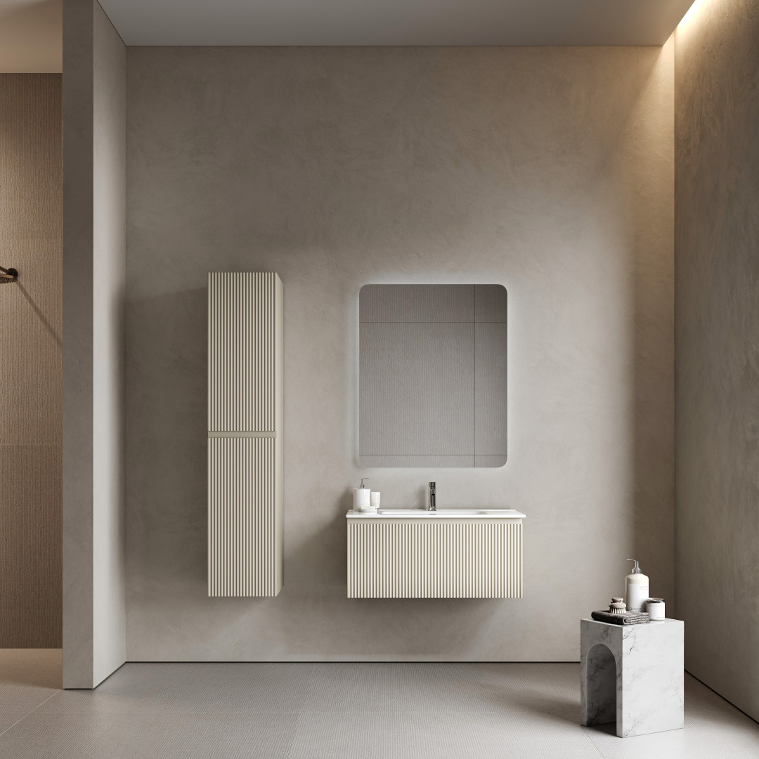 Тумба под раковину Sancos Сноб Р 1.0 (Snob R 1.0) SNR1.090CE 90x45x40 бежевый матовый (beige soft)