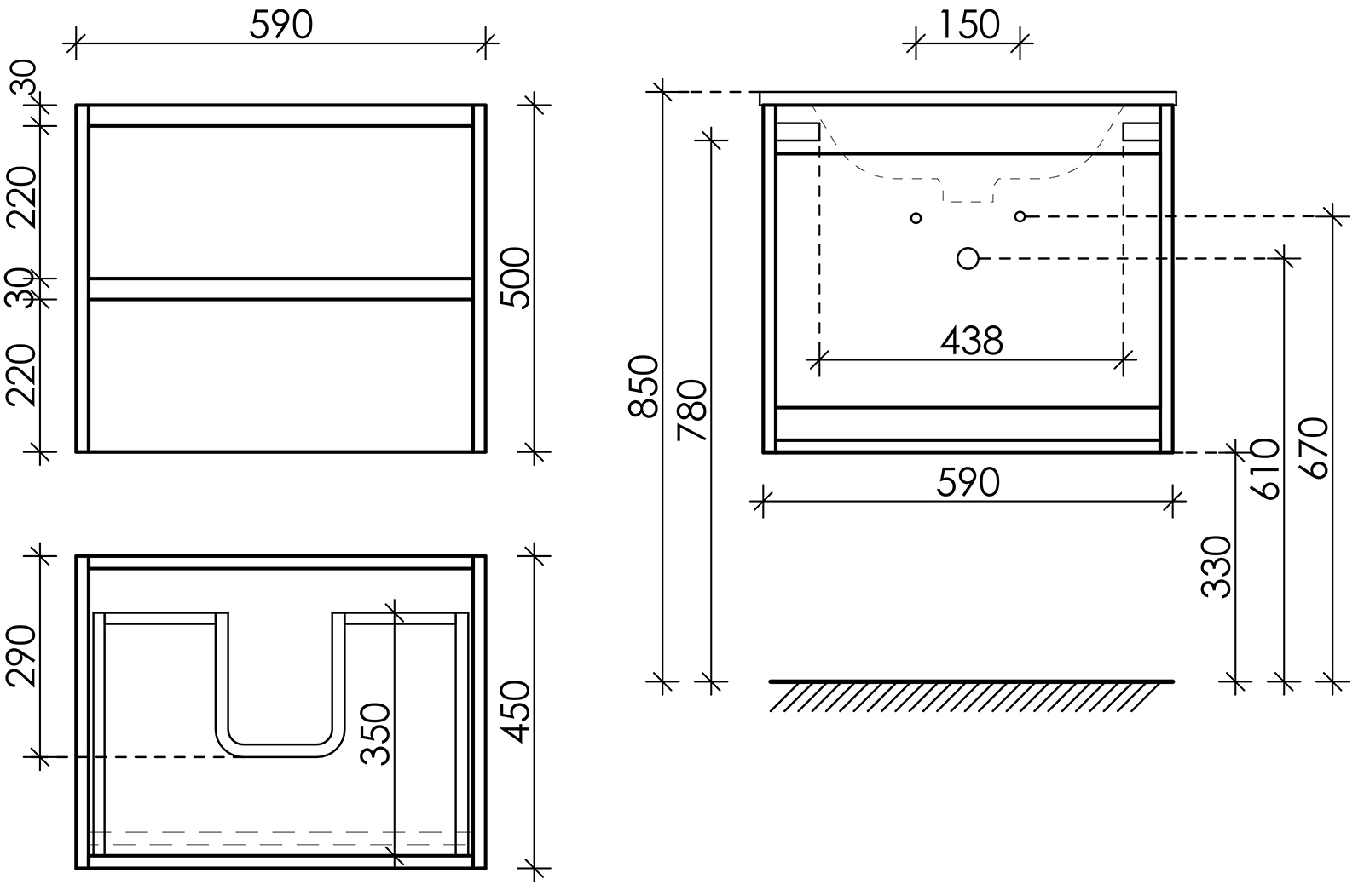 Тумба под раковину Sancos Либра (Libra) LB60ECH 60x45x50 дуб чарльстон - фото 6