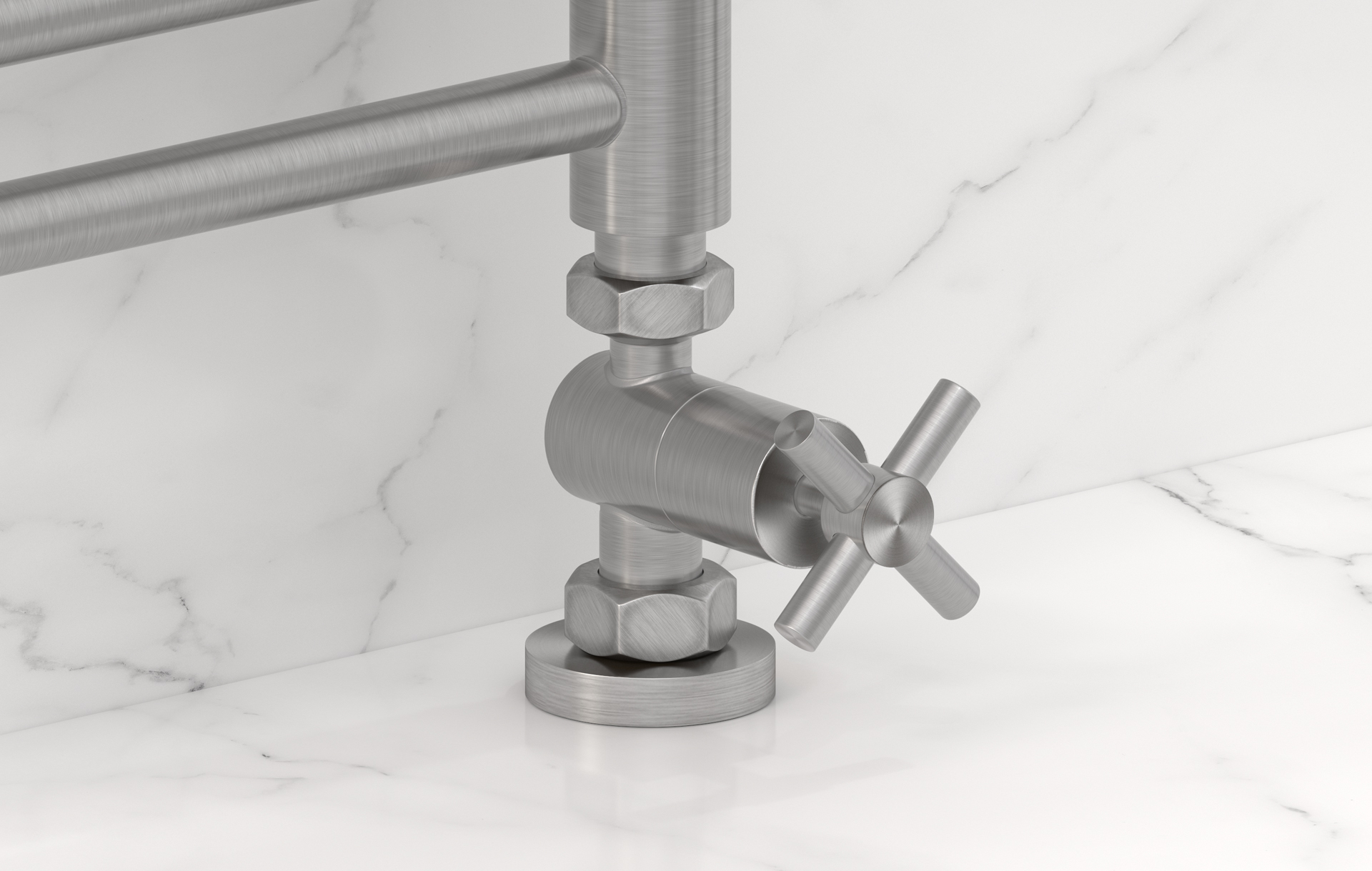Комплектующие Сунержа DESIGN Вентиль прямой (крест) G 1/2" НР х G 3/4" НГ (Сатин)