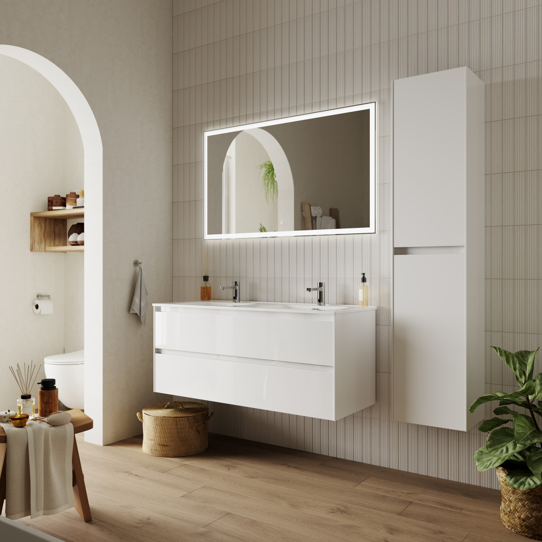 Тумба под раковину Sancos Сто (Cento) CN120-2W 120x45x50 белый глянцевый