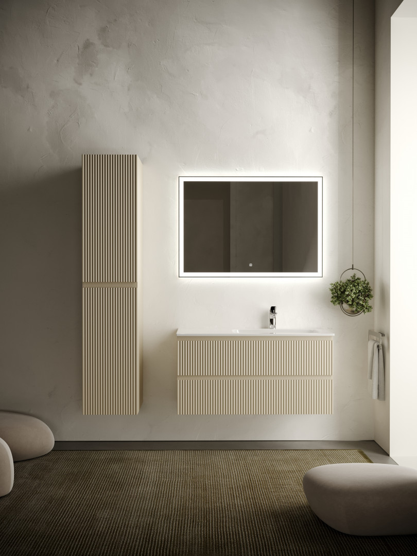 Тумба под раковину Sancos Сноб Р (Snob R) SNR100RCE 100x45x50 бежевый матовый (beige soft)