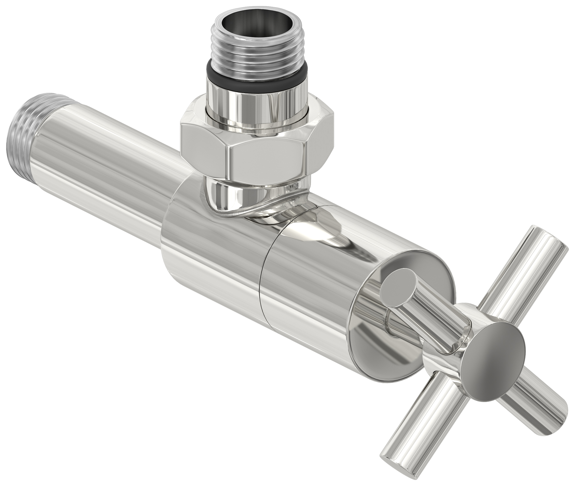 Комплектующие Сунержа DESIGN Вентиль угловой (крест) G 1/2" НР х G 1/2" НР (Без покрытия)