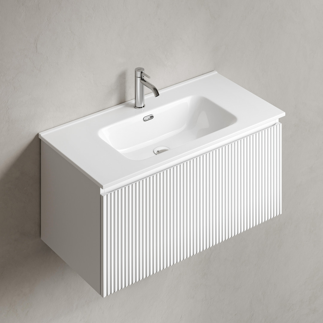 Тумба под раковину Sancos Сноб Р 1.0 (Snob R 1.0) SNR1.090W 90x45x40 белый матовый (bianco) - фото 6