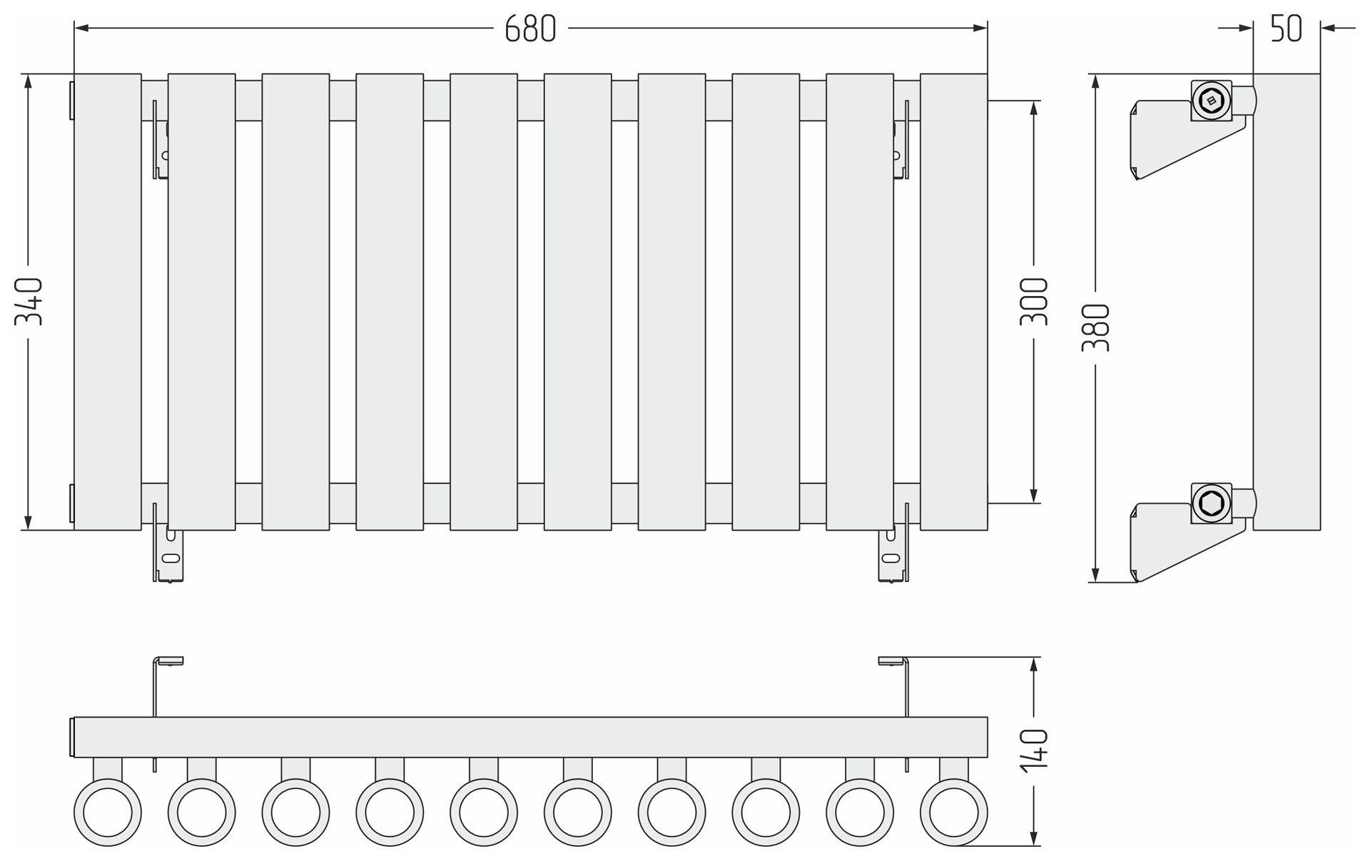 Радиаторы Сунержа DESIGN ДР КУМИР-0 н/ж  300х680 / 10 сек (Тёмный титан муар) - фото 5