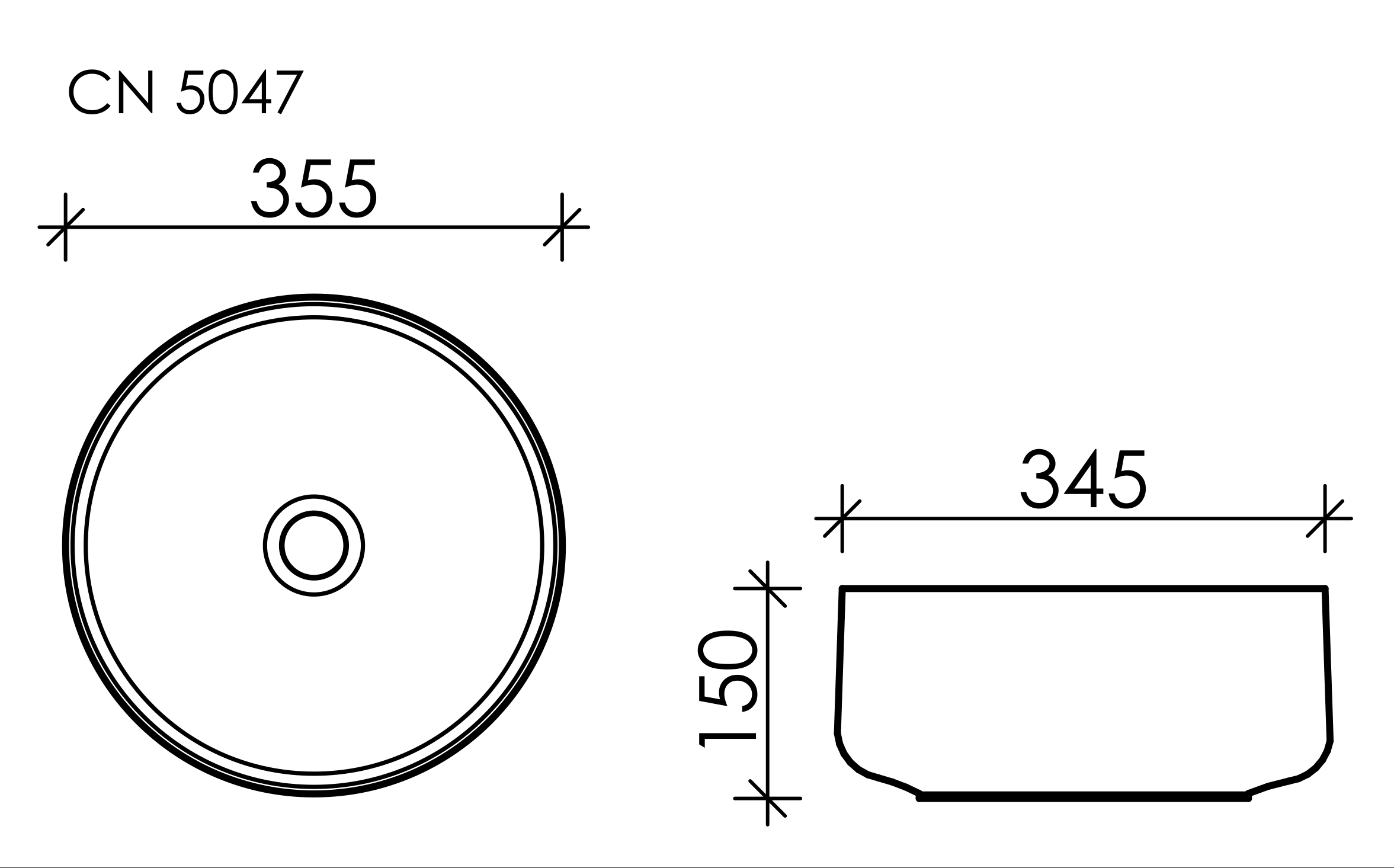 Умывальник чаша накладная круглая Element 355x355x150мм - фото 11