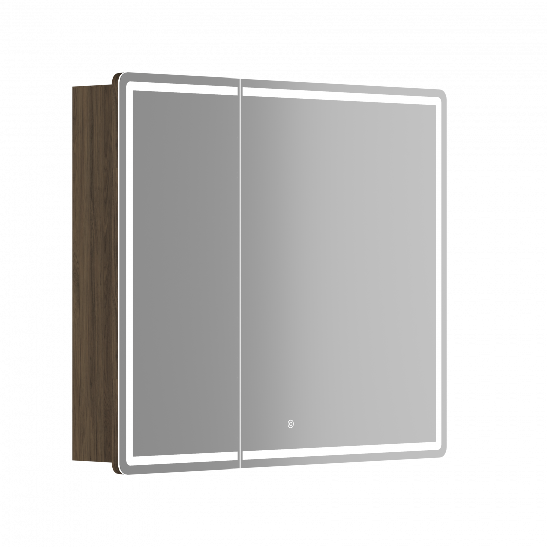 Зеркальный шкаф Sancos Блик (Mirror) MI90ECH 90x75 с подсветкой, дуб чарльстон