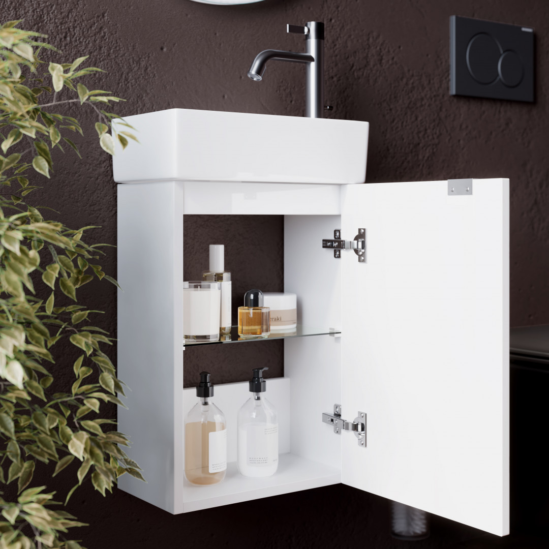 Тумба под раковину Sancos Мини (Mini) MN35WR 35x20x50 белый глянцевый - фото 5
