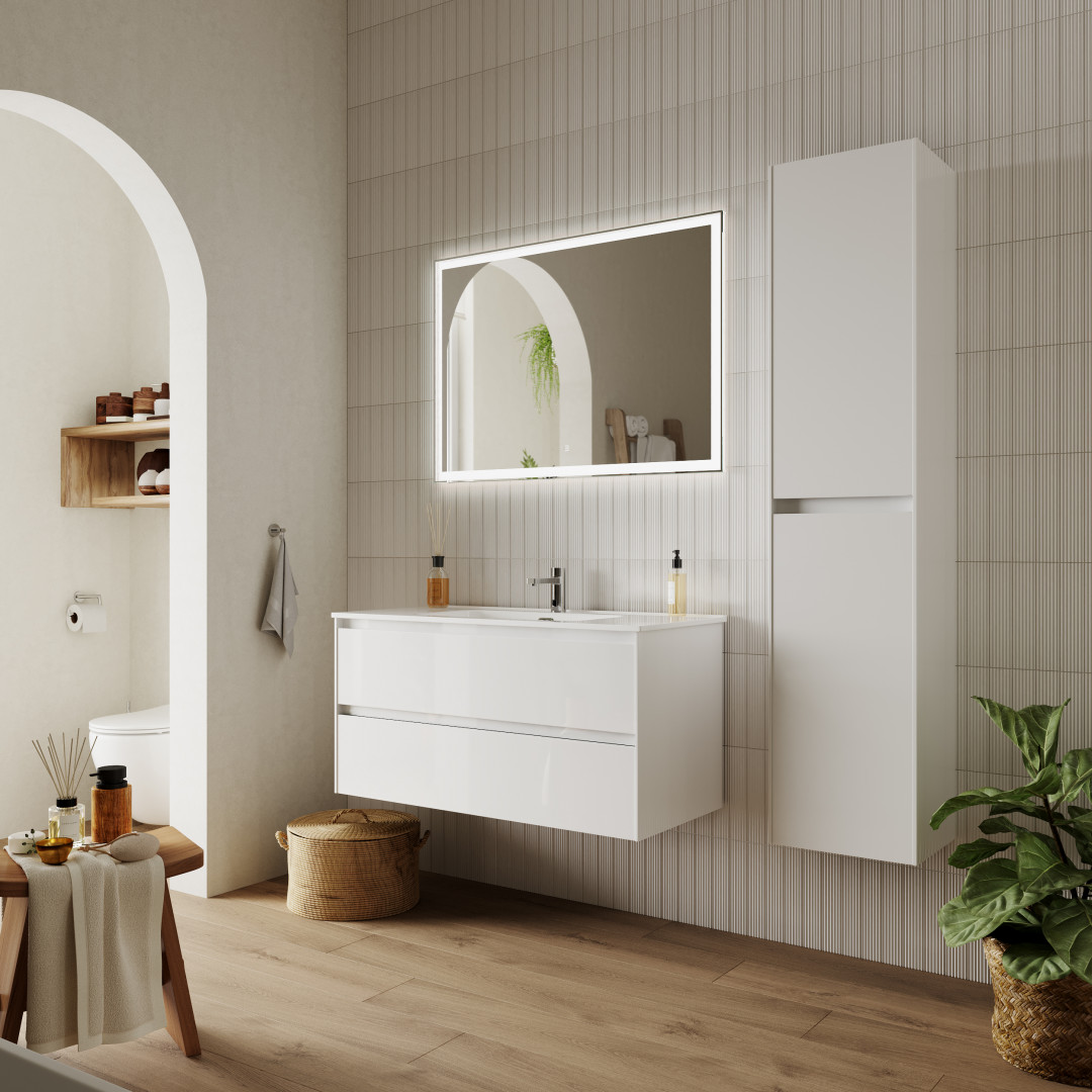 Тумба под раковину Sancos Сто (Cento) CN100W 100x45x50 белый глянцевый