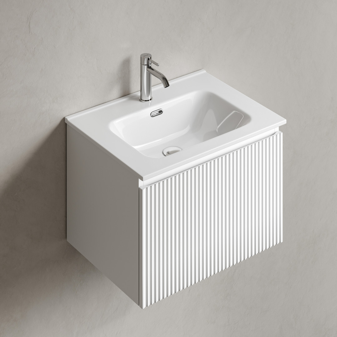Тумба под раковину Sancos Сноб Р 1.0 (Snob R 1.0) SNR1.060W 60x45x40 белый матовый (bianco) - фото 6