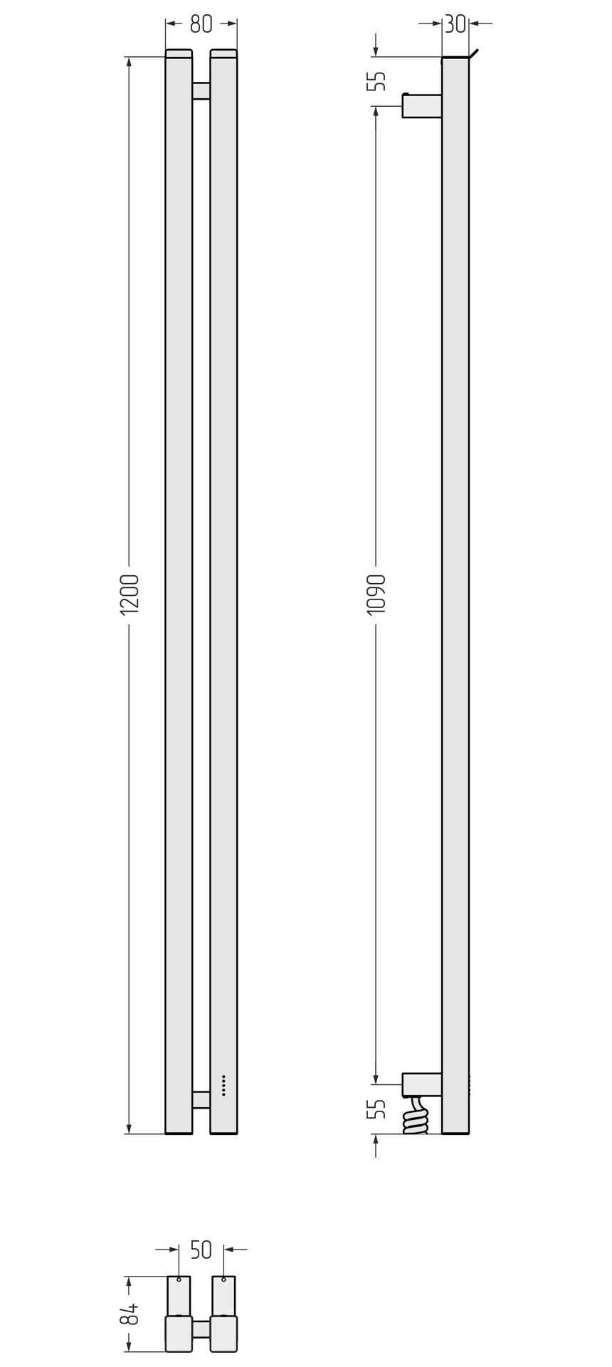Электрические полотенцесушители Сунержа DESIGN ЭПС "ФЬОРД 4.0" 1200х50 правый (Золотой шёлк) - фото 5