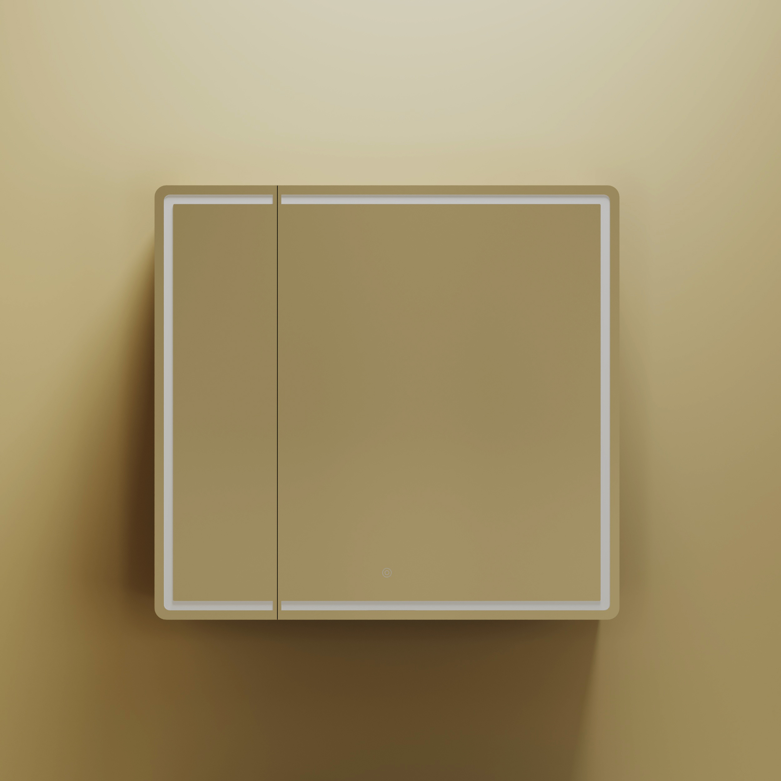 Зеркальный шкаф Sancos Блик (Mirror) MI80ECH 80x75 с подсветкой, дуб чарльстон