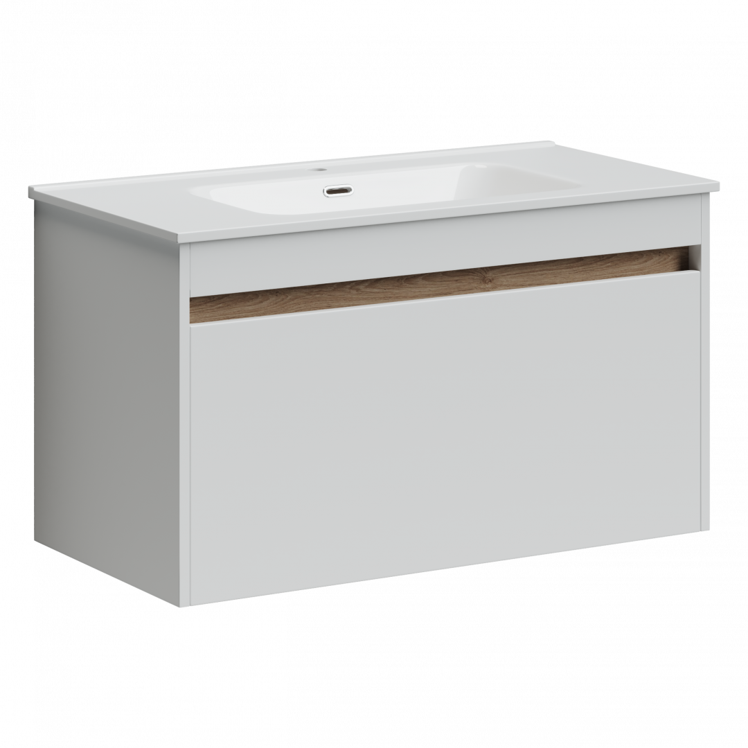 Тумба под раковину Sancos Ум (Smart) SM90W 90x45x50 белый глянцевый