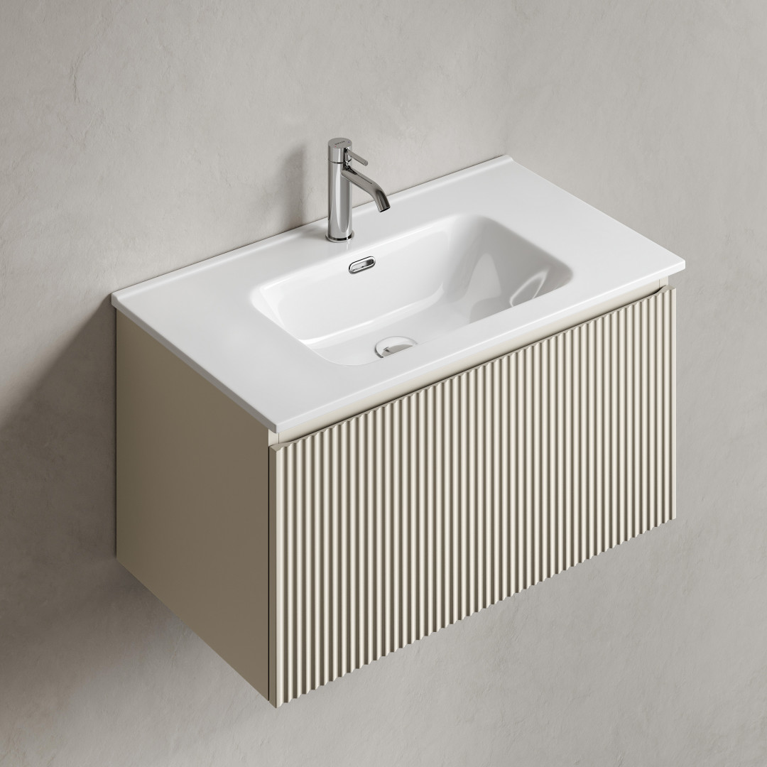Тумба под раковину Sancos Сноб Р 1.0 (Snob R 1.0) SNR1.080CE 80x45x40 бежевый матовый (beige soft) - фото 6