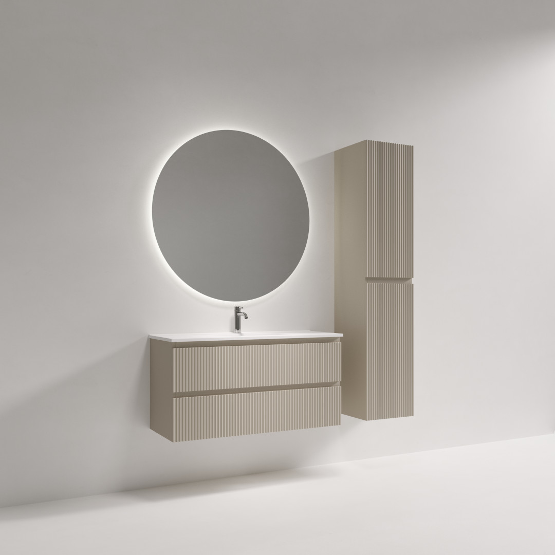 Тумба под раковину Sancos Сноб Р 390 (Snob R 390) SNR100/39CE 100x40x50 бежевый матовый (beige soft)