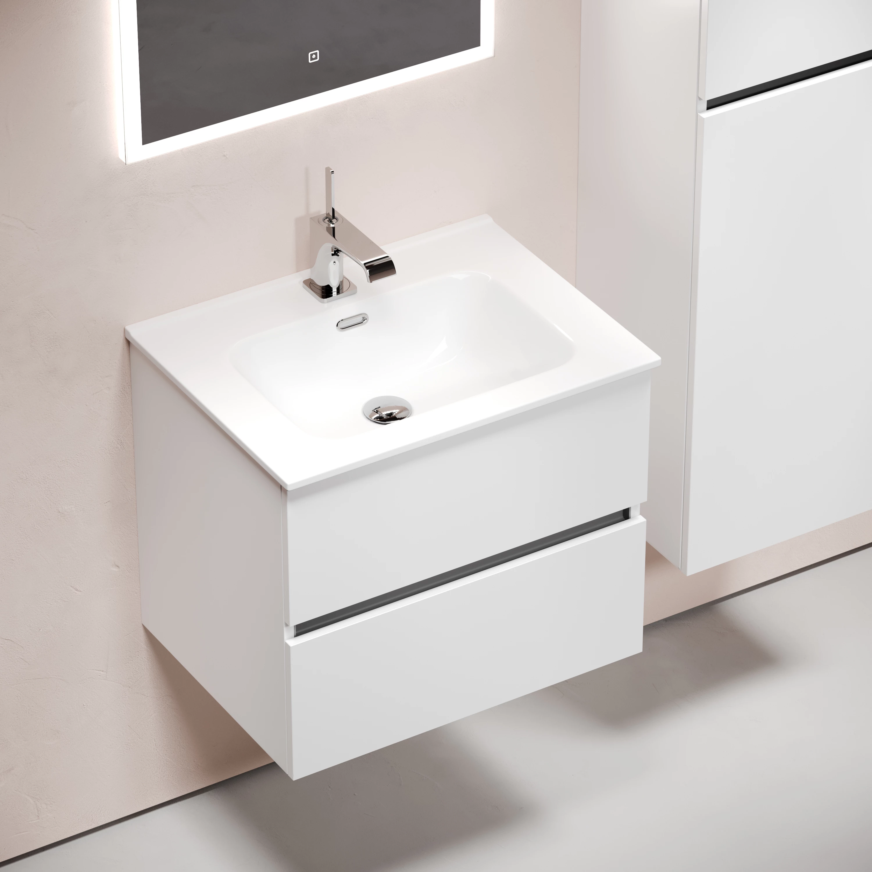 Тумба под раковину Sancos Урбан (Urban) UR60W 60x45x55 белый глянцевый