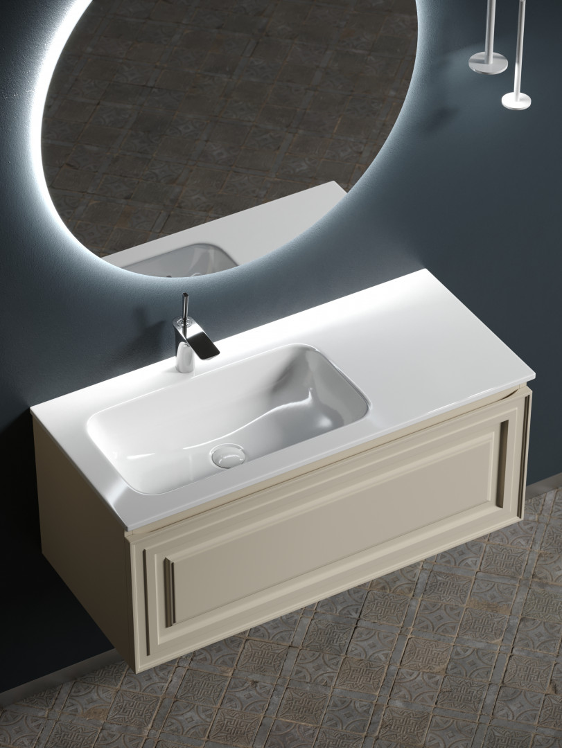 Тумба под раковину Sancos Самая (Very) VR100LCE 100x45x40 бежевый матовый (beige soft)
