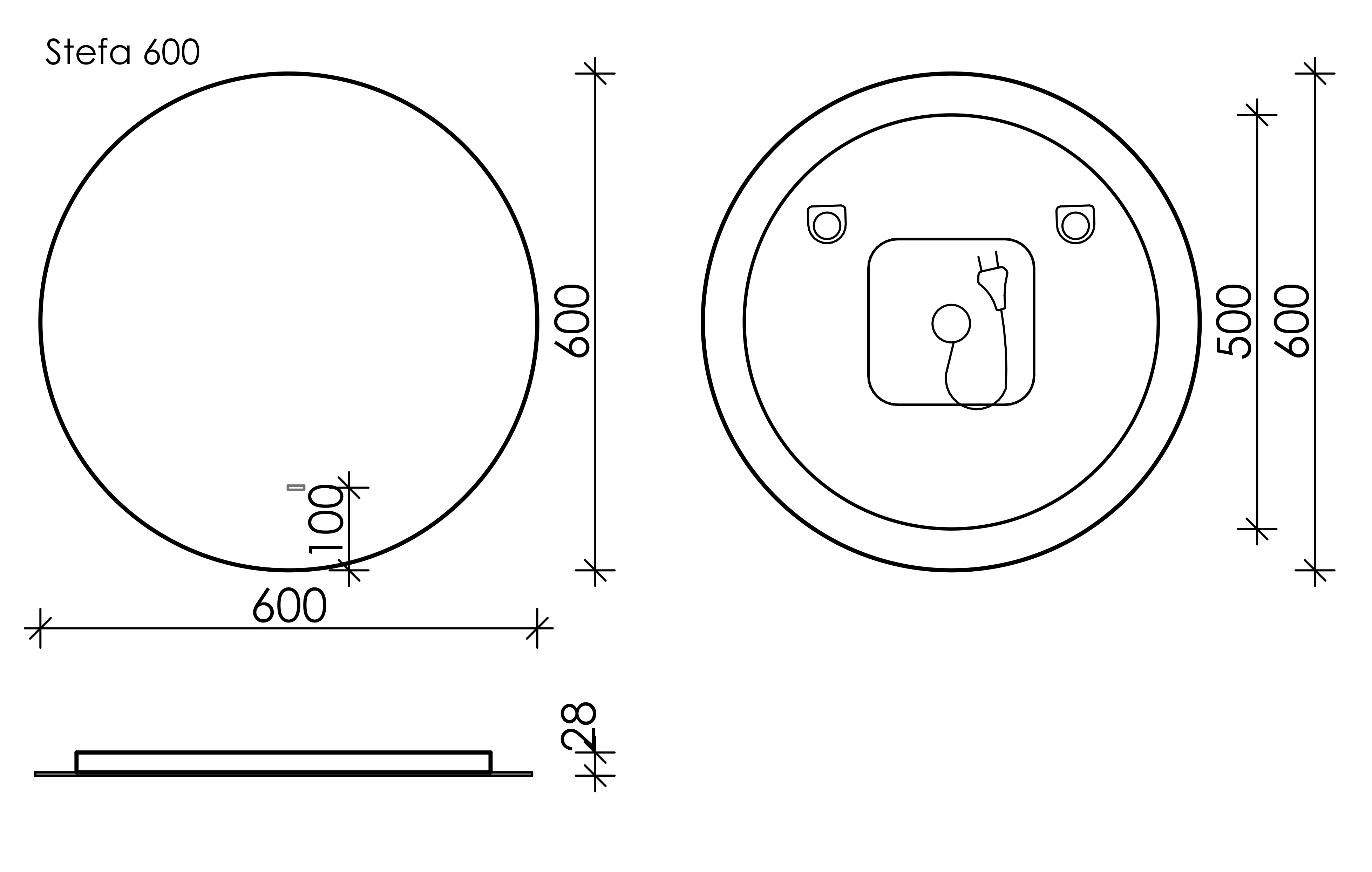 Зеркало Sancos Сфера (Sfera) SF600 60x60 с подсветкой