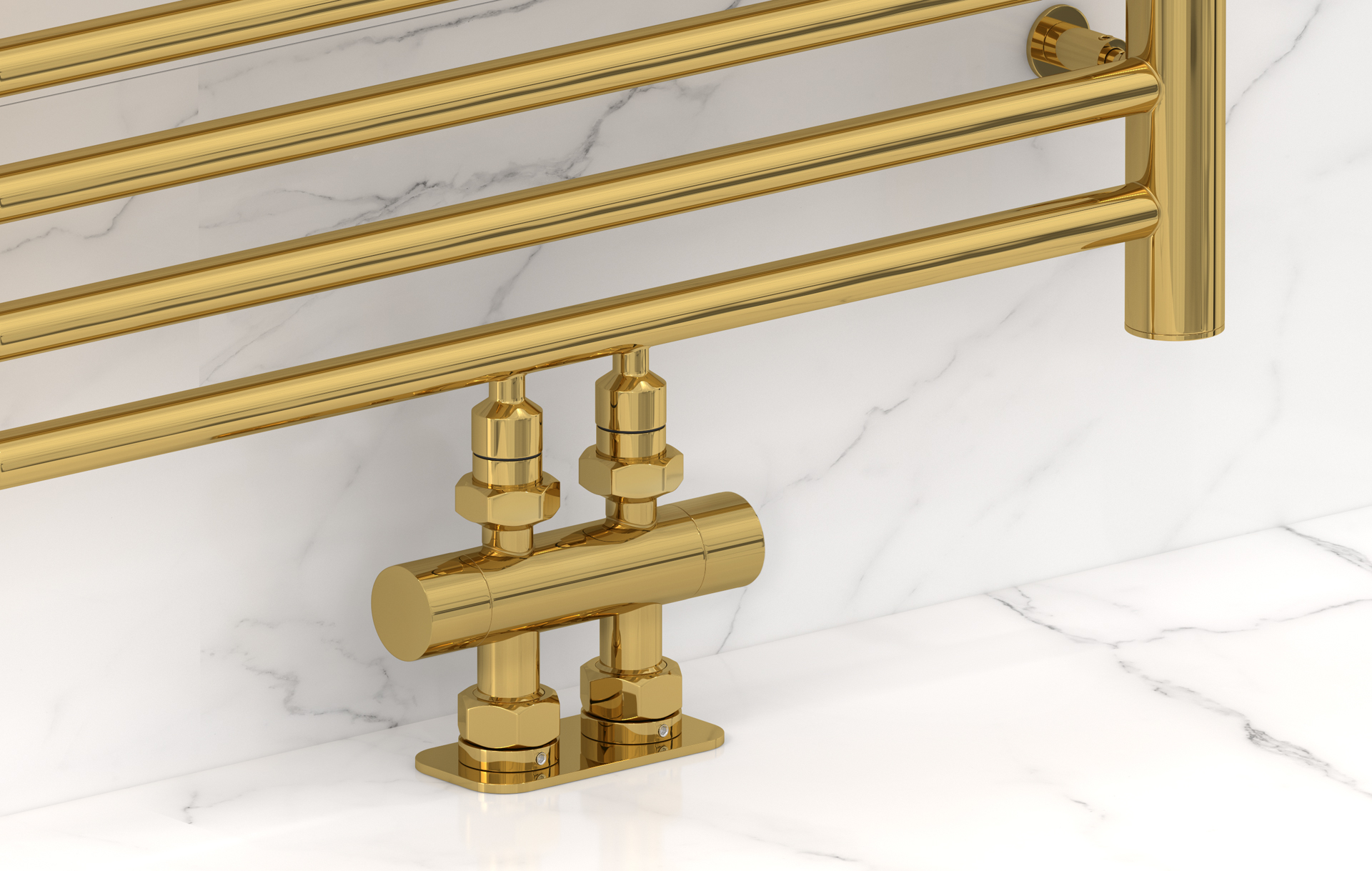 Комплектующие Сунержа DESIGN Вентиль 2х1/2" прямой скрытый-скрытый EU50 (Золото)