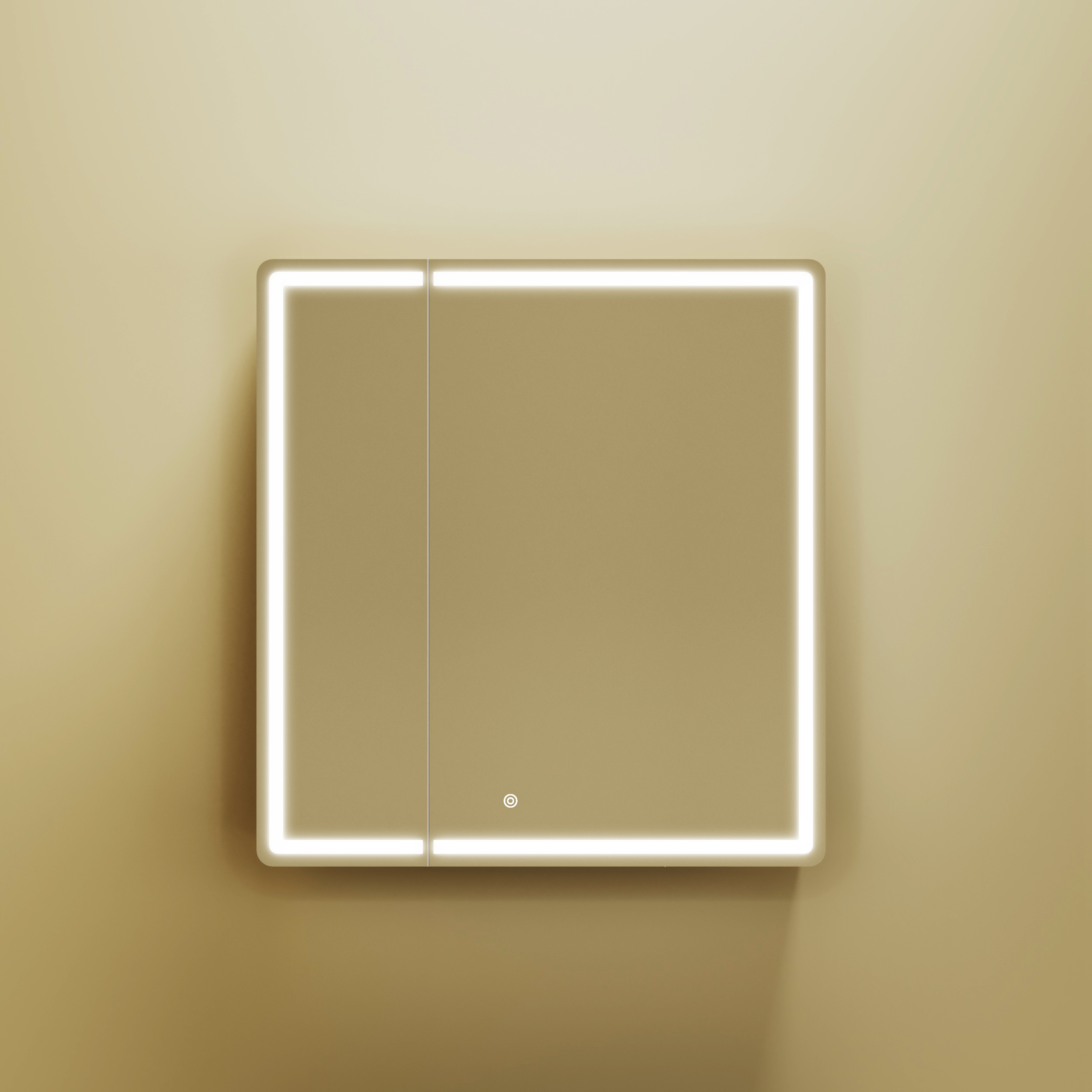 Зеркальный шкаф Sancos Блик (Mirror) MI70ECH 70x75 с подсветкой, дуб чарльстон