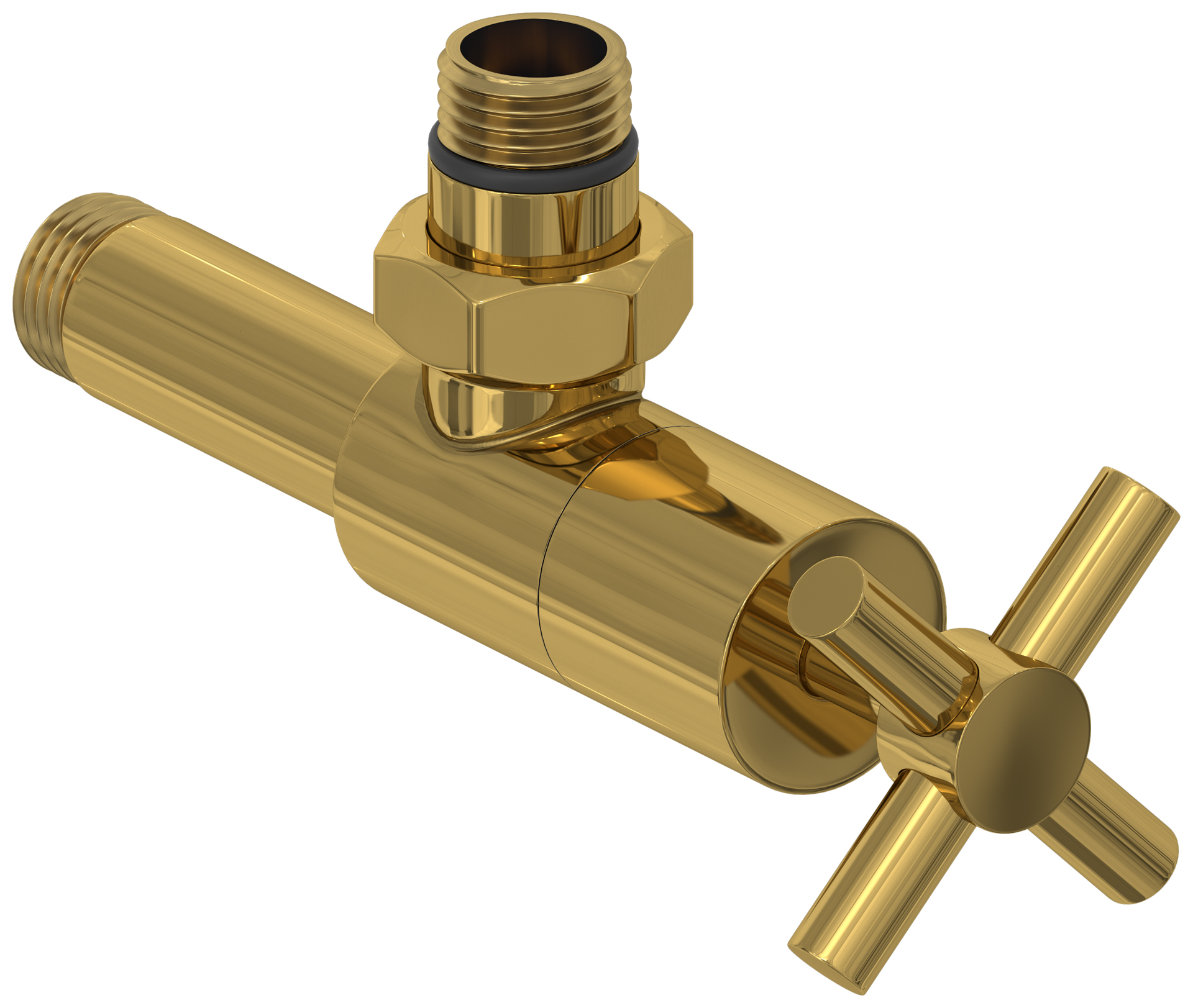 Комплектующие Сунержа DESIGN Вентиль угловой (крест) G 1/2" НР х G 1/2" НР (Золото)
