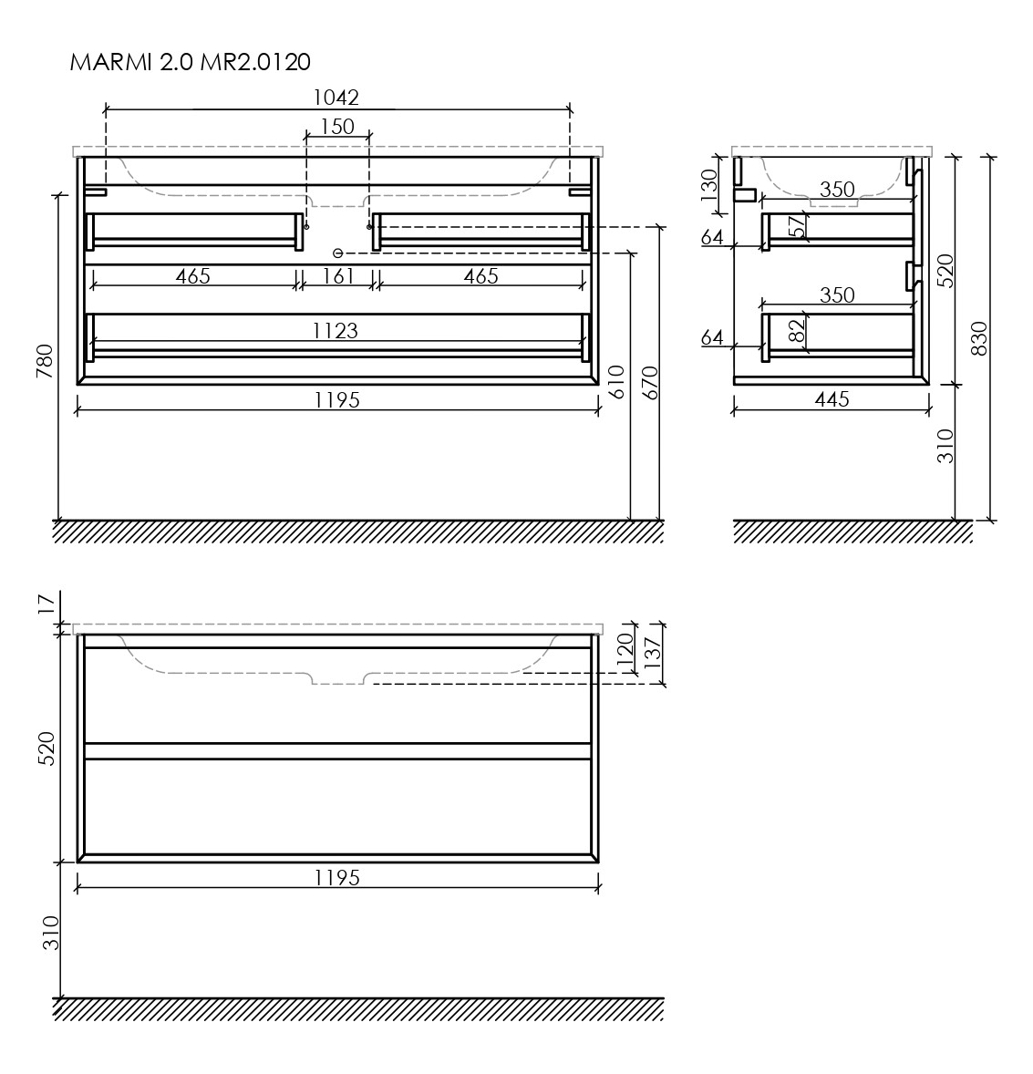 Тумба под раковину Sancos Натура 2.0 (Nature 2.0) MR2.0120ECH 120x45x50 дуб чарльстон - фото 7