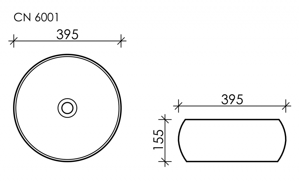Умывальник чаша накладная круглая  Element 395x395x155мм - фото 8