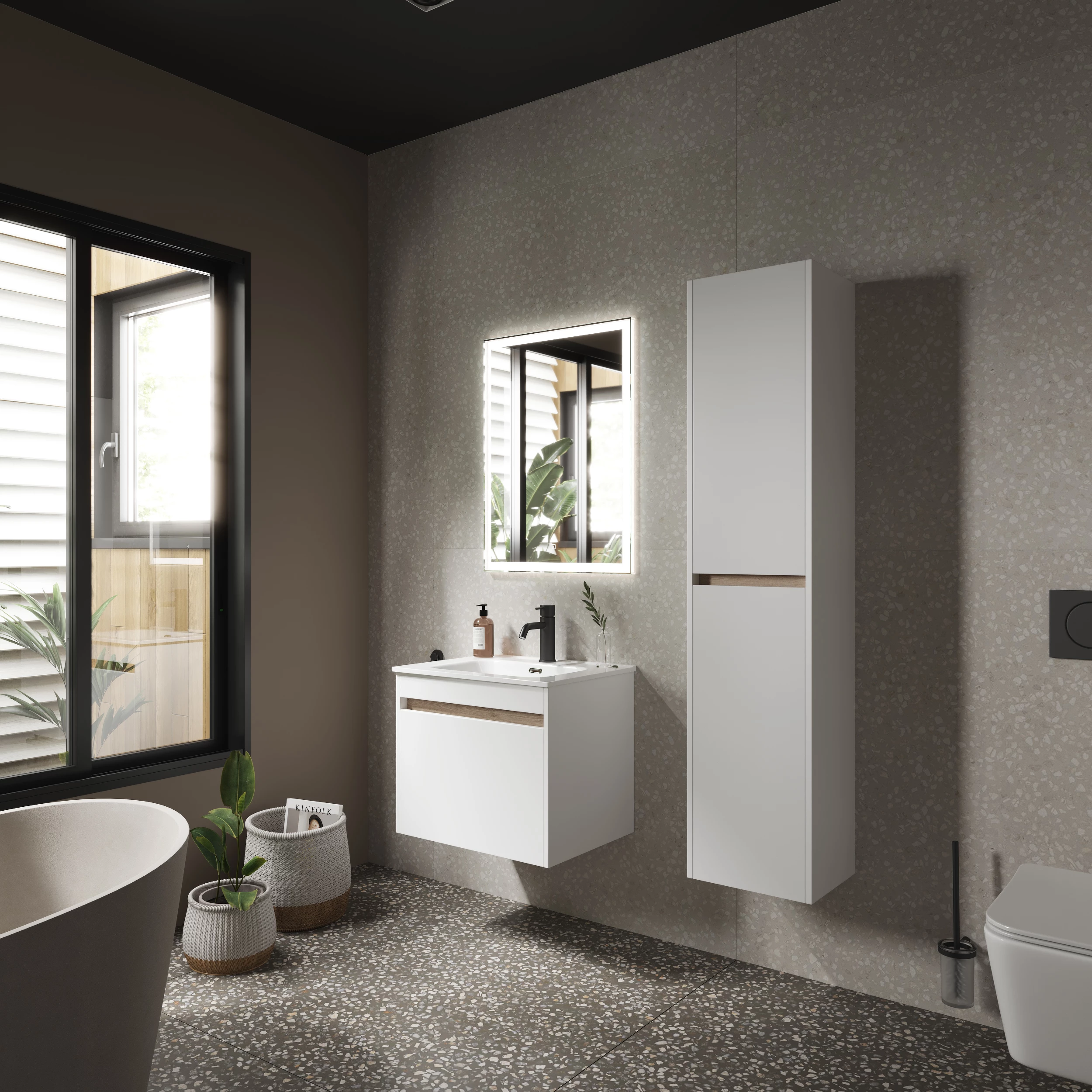 Тумба под раковину Sancos Ум (Smart) SM60W 60x45x50 белый глянцевый