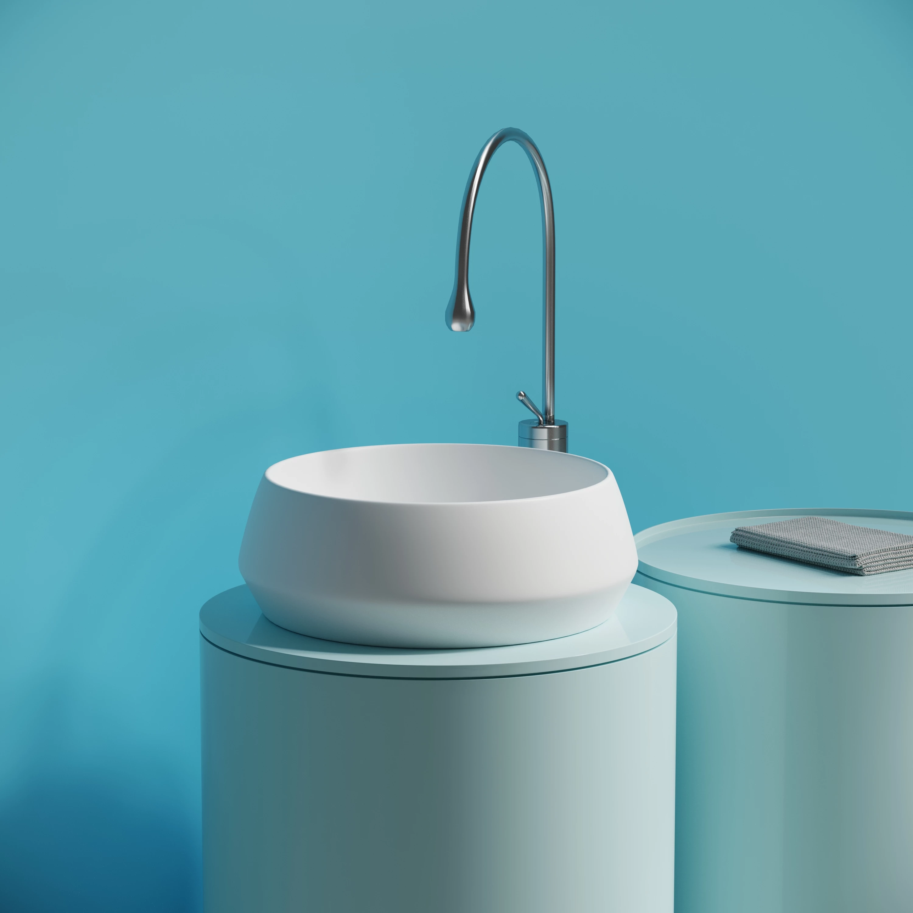 Раковина CERAMICANOVA Maya накладная круглая 400x400x140 белый матовый CN12004MW