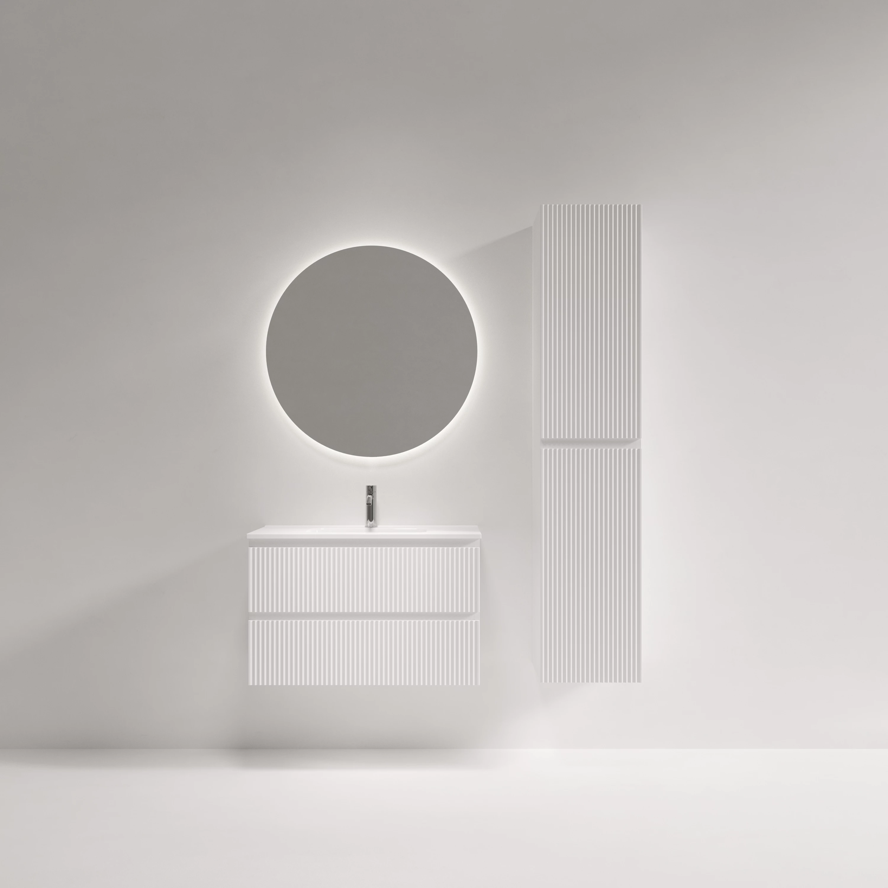Тумба под раковину Sancos Сноб Р 390 (Snob R 390) SNR80/39W 80x40x50 белый матовый (bianco)
