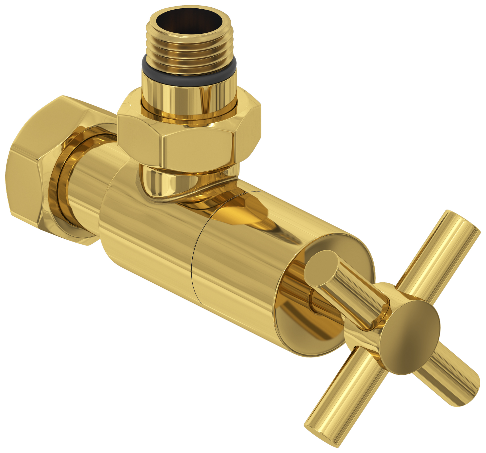 Комплектующие Сунержа DESIGN Вентиль угловой (крест) G 1/2" НР х G 3/4" НГ (Золото)