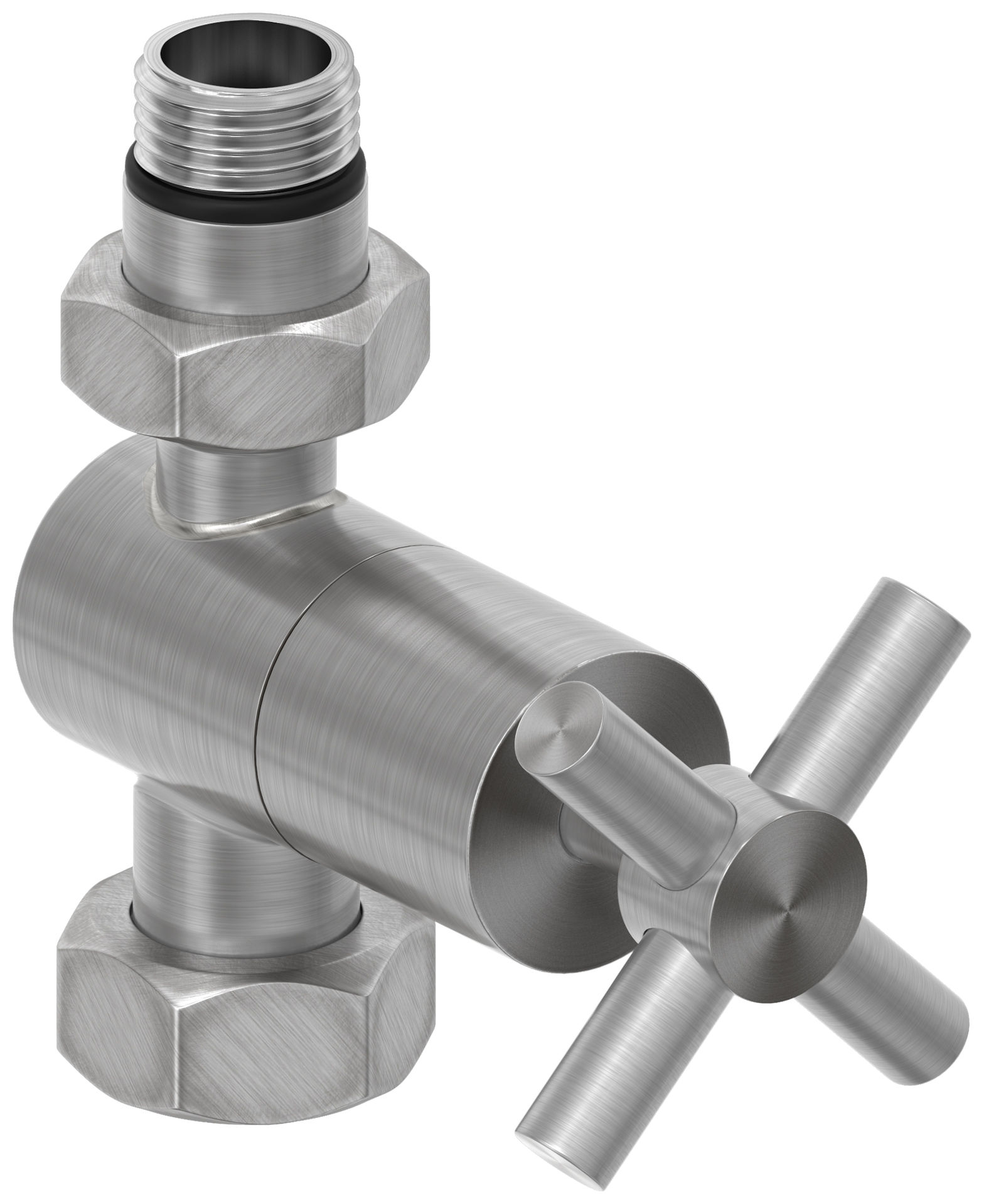 Комплектующие Сунержа DESIGN Вентиль прямой (крест) G 1/2" НР х G 3/4" НГ (Сатин)