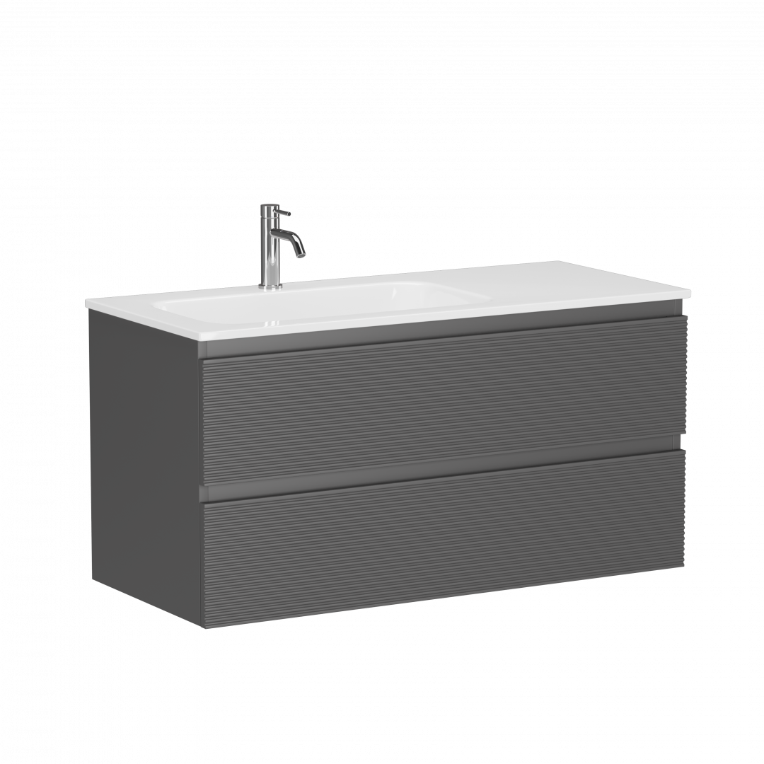 Тумба под раковину Sancos Фолк (Folk) FL100LGS 100x45x50 темный серый (grey soft)