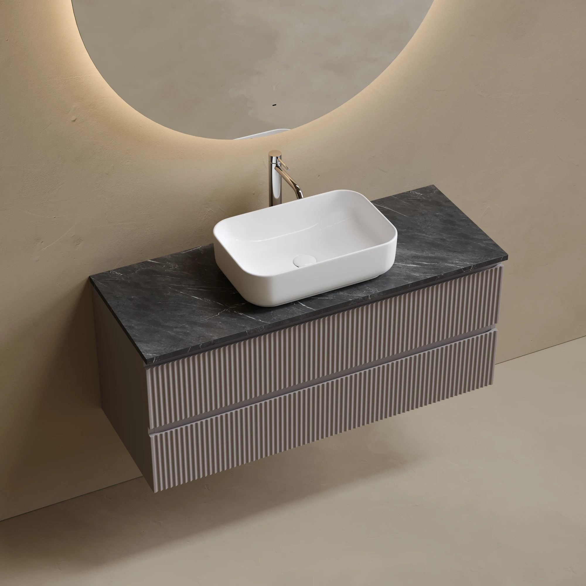 Тумба под столешницу Sancos Сноб Р (Snob R) SNR120SM 120x45x50 пыльная роза (doha soft)