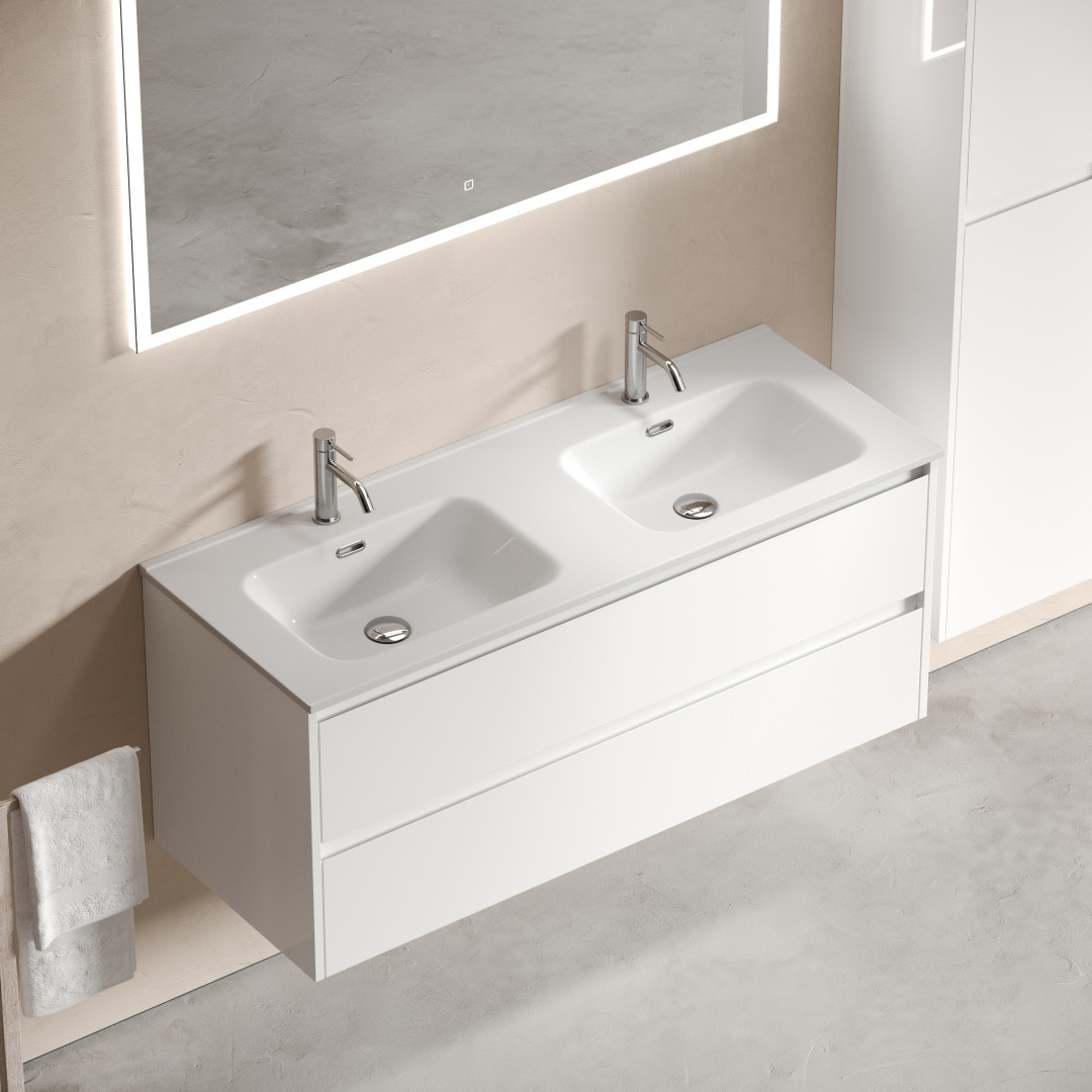 Тумба под раковину Sancos Либра (Libra) LB120-2W 120x45x50 белый глянцевый - фото 5